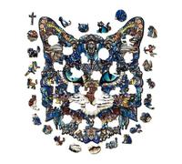 Gato Puzzle de Escritorio de Madera con Forma de Gato | de Hucha Para Adultos, Niños, Exhibición y Decoración del Hogar, Habitación y Estantería