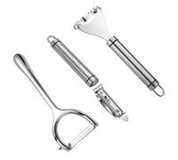 Gatuida 3 Piezas Pelador de Frutas y Verduras en Forma Acero Inoxidable, Plata, Buen Agarre y Resistente al Óxido, para Patatas y Verduras, Pelador de Naranjas