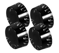 Gatuida 4 piezas Botones de Control para Guitarra Eléctrica Material Plástico Duradero Perillas Transparentes con Escala Clara Compatibles con Potenciómetros y Amplificadores Fáciles de