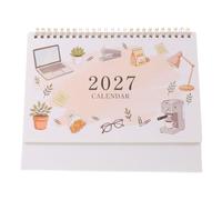 Gatuida Calendario de sobremesa pequeño para oficina, de octubre de 2026 a | Calendario de escritorio minimalista en inglés, encuadernación en espiral, planificador desplegable que ahorra espacio para