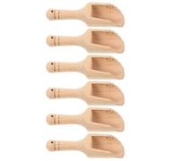 Gatuida Juego de 6 Cucharas de Madera para Condimentar, Cucharillas Compactas de Madera Natural para Té y Sal, Contacto Directo Alimentos