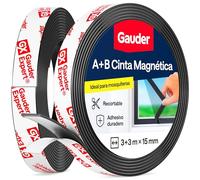 GAUDER B, cinta magnética autoadhesiva, tira magnética para mosquiteras (3+3 metros) – Dimensiones: 3 metros + 3 metros