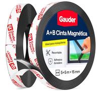 Cinta magnética autoadhesiva GAUDER B, tira magnética para mosquiteras (5 + 5 metros)