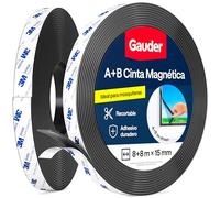 Cinta magnética autoadhesiva GAUDER B, tira magnética para mosquiteras (8+8 metros) – Dimensiones: 8 metros + 8 metros