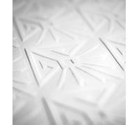 GAULAN 123179 - Papel pintado repintable vinílico lavable geométrico art déco blanco alto relieve para pared salón cocina baño pasillo comedor - Rollo de 10 m x 0,53 m