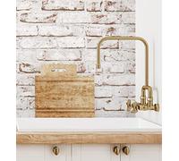 GAULAN 500453169 - Papel pintado vinílico lavable efecto ladrillo vintage blanco y rojo relieve 3D para pared salón cocina baño comedor - Muestra DIN A4