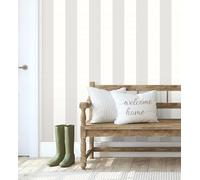 GAULAN 500680241 - Papel pintado vinílico lavable de rayas anchas grises y blancas con textura en relieve para pared habitación salón cocina baño - Muestra DIN A4