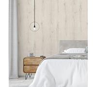 GAULAN 6017 - Papel pintado vinílico lavable imitación madera dibujo de listones con relieve para pared salón cocina baño dormitorio mueble - Rollo de 10 m x 0,53 m