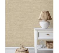 GAULAN 679734 - Papel pintado vinílico ecológico efecto fibra vegetal tejida teñida con textura en relieve para pared salón cocina baño dormitorio comedor - Rollo de 10 m x 0,53 m