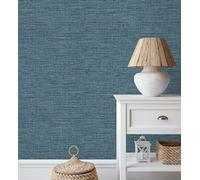 GAULAN 682342 - Papel pintado vinílico ecológico efecto fibra vegetal tejida teñida con textura en relieve para pared salón cocina baño dormitorio pasillo - Rollo de 10 m x 0,52 m
