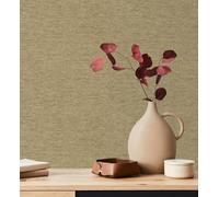GAULAN 682881 - Papel pintado vinílico efecto fibra vegetal imitación rafia en relieve color oro viejo para pared salón cocina dormitorio pasillo - Rollo de 10 m x 0,53 m