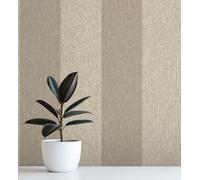 GAULAN 683560 - Papel pintado de rayas fondo de espiga efecto textil en tonos beige para pared salón dormitorio pasillo comedor - Rollo de 10 m x 0,53 m
