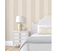 GAULAN 6973 - Papel pintado vinílico lavable de rayas clásicas efecto textil textura en relieve para pared salón cocina baño dormitorio mueble - Rollo de 10 m x 0,53 m