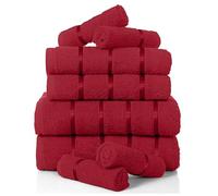 Gaveno Cavailia Juego 8 toallas de baño rizo algodón egipcio Idea regalo toalla facial Ducha Rojo