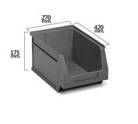 Gaveta apilable almacenamiento gris n.56 420x270x175 mm. (4/6)