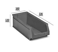 Gaveta apilable almacenamiento gris nº53 336x160x130 mm.