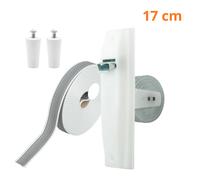 Gaviota Pack Recogedor de Persiana Empotrable para Obra 17 cm pequeña + Cinta Reversible 22mm (6 metros) + 2 Tapones de Persiana - Enrollador Universal para Persianas Enrollables - Tamaño Grande,