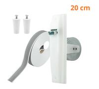 Gaviota Pack Recogedor de Persiana Empotrable para Obra + Cinta Reversible 22mm (6 metros) + 2 Tapones de Persiana - Enrollador Universal para Persianas Enrollables - Tamaño Grande, Blanco