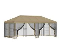 Gazebo Con Paredes Laterales 6 X 3 M Beige Poliéster Y Acero Vidaxl