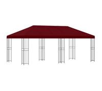 Gazebo Con Paredes Laterales 6 X 3 M Burdeos Poliéster Y Acero Vidaxl