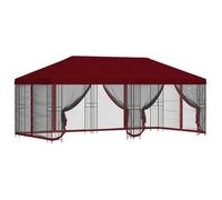 Gazebo Con Paredes Laterales 6 X 3 M Burdeos Poliéster Y Acero Vidaxl