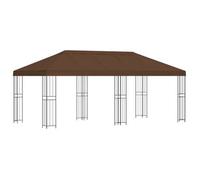 Gazebo Con Paredes Laterales 6 X 3 M Marrón Poliéster Y Acero Vidaxl