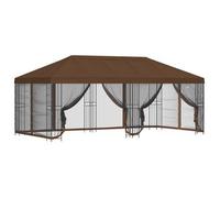 Gazebo Con Paredes Laterales 6 X 3 M Marrón Poliéster Y Acero Vidaxl