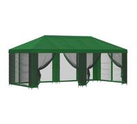 Gazebo Con Paredes Laterales 6 X 3 M Verde Poliéster Y Acero Vidaxl