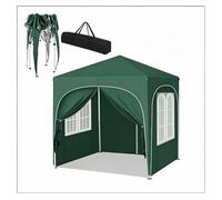 Gazebo de jardín 200x200cm - plegable, protección solar para eventos y fiestas - verde