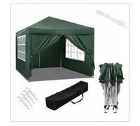 Gazebo de jardín 300x300 cm - protección exterior para patio, bodas y eventos - verde