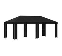 Gazebo De Jardín 6 X 3 M Negro Poliéster Y Acero 190 Vidaxl