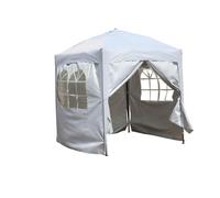 GAZEBO DE JARDIN PLEGABLE, GAZEBO BLANCO 2X2m CON 4 PAREDES LATERALES