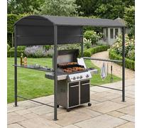 Gazebo del Pabellón para la Barbacoa Pyrgos 215 x 220 x 140 cm Gazebo Grill Toldo para Parilla de Barbacoa Cenador para Jardín Abrigo de Tienda Patio Cubierta Gris Oscuro