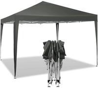 Gazebo para exteriores Rootz Ultimate: Pabellón, carpa para eventos. Resistente y a prueba de óxido. Impermeable y con protección UV. Fácil de montar con altura ajustable. 3x3 metros