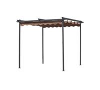 Gazebo Pérgola De Acero Con Tela Retráctil ECRU' 3X3XH2,2 M