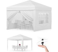 Gazebo Plegable Garvee de Alta Resistencia 3x3m con 4 Paredes Laterales - Carpa Impermeable para Exteriores, Protección UV UPF 50+ - Altura Ajustable, Fácil de Montar, Bolsa de Transporte con Ruedas,
