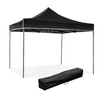 Gazebo plegable negro de 3 x 3 pulgadas cubierto de PVC impermeable