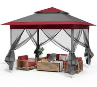 Gazebo plegable - Pabellón para jardín - Tienda de campaña para exteriores - Protector solar - Cubierta - Impermeable - Altura ajustable
