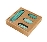 Gazocua Almacenamiento de bolsas para cajón, soporte de almacenamiento 4 en 1, reutilizable, organizador de cajones y bolsillos, para cocina, grandes y pequeñas, para encimeras de armario