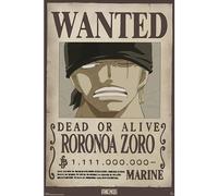 GB Eye - Póster One Piece Chibi Wanted Zoro Wano - Producto oficial - Tamaño 52 x 38 cm - Papel laminado de alta calidad - Póster Prime Pirate