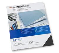 GBC CN040010 LeatherGrain Tapas de encuadernacion | A4 | 250 gr | negro | textura de piel | 25 unidades