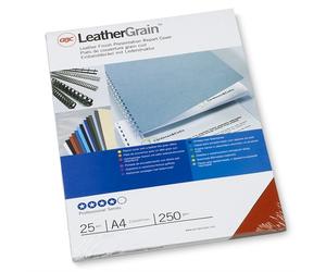 GBC CN040030 LeatherGrain Tapas de encuadernacion | 250 gr | rojo | textura de piel | 25 unidades