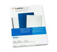 GBC CR1400 LeatherGrain Tapas de encuadernacion | transparente/blanco | A4 | 2 x 25 unidades