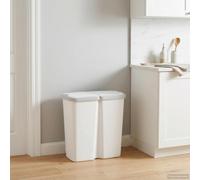 GBCDSWBR Cubo de basura blanco 48,5 x 28 x 51 cm, de polipropileno | Diseño delgado, material resistente, fácil de limpiar, para espacios de vida