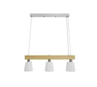 GBLY Lámpara colgante LED mesa de comedor madera 3 llamas blanco cálido | lámpara de mesa de comedor ajustable en altura para comedor sala de estar restaurante de oficina blanco, E27 iluminante incl.