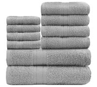 GC GAVENO CAVAILIA Juego, 450 gsm, lujosas, absorbentes, supersuaves y acogedoras, Color Plateado, pack de 10