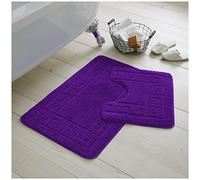 GC GAVENO CAVAILIA Juego de 2 Alfombrillas de baño Lavables, Extra absorbentes, Antideslizantes, supersuaves, Color Morado, Regular, (50 x 80, 50 x 40 cm)