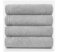 GC GAVENO CAVAILIA Juego de 4 Toallas de Baño Grandes de Algodón Egipcio, Altamente Absorbentes y Extra Suaves, Color Plateado, Secado Rápido