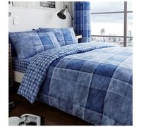 GC GAVENO CAVAILIA Juego de Funda de edredón a Cuadros Doble, súper Suave, Reversible, a Cuadros, Color Azul (200 x 200cm)