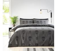 GC GAVENO CAVAILIA Juego de Funda de edredón Individual (135 x 200 cm), Fundas de edredón Reversibles de Lino y Ropa de Cama de polialgodón, Ropa de Cama Lavable, Color carbón